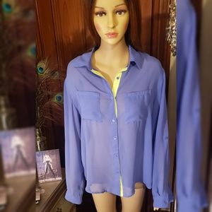 Sheer purple summer top